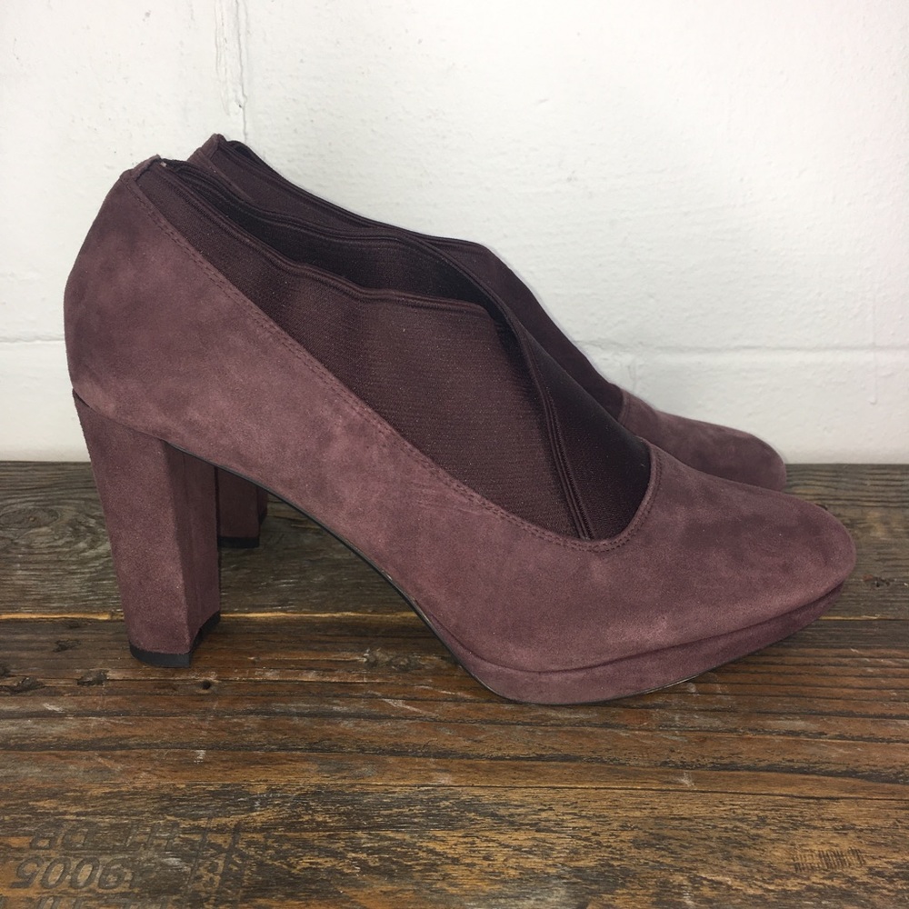 Clarks Kendra Mix Aubergine Suede Women Bootie 9.5